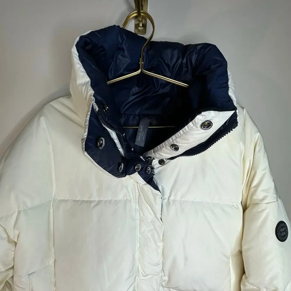 Sweaty Betty Downfall Reversible Puffer Jacket M Navy White